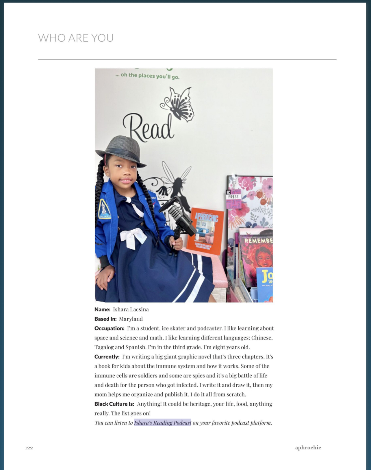 AphroChic magazine Who Are You page featuring Ishara Lacsina